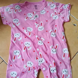 Nooc Baju Bayi Romper Full Print Kancing Tengah Katun  Perempuan  Cowok Newborn