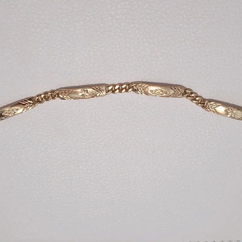 Gelang rantai plat 4 mirip emas asli 0