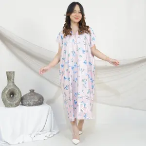Batik R.A Midi Dress Kancing Depan Motif Wilona Bahan Rayon Bali Daster Dewasa Bumil Busui Halus Nyaman Adem Cocok Untuk Beraktifitas Di Luar Dan Dalam Rumah Lingkar Dada 120 cm Panjang 110 cm