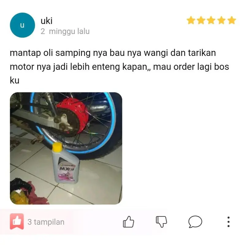 oli samping Wangi 2 tak VELO dan MX united parfume low smoke Repsol group 0.7Liter oli samping Kendaraan WANGI Mesin Motorcycle 3
