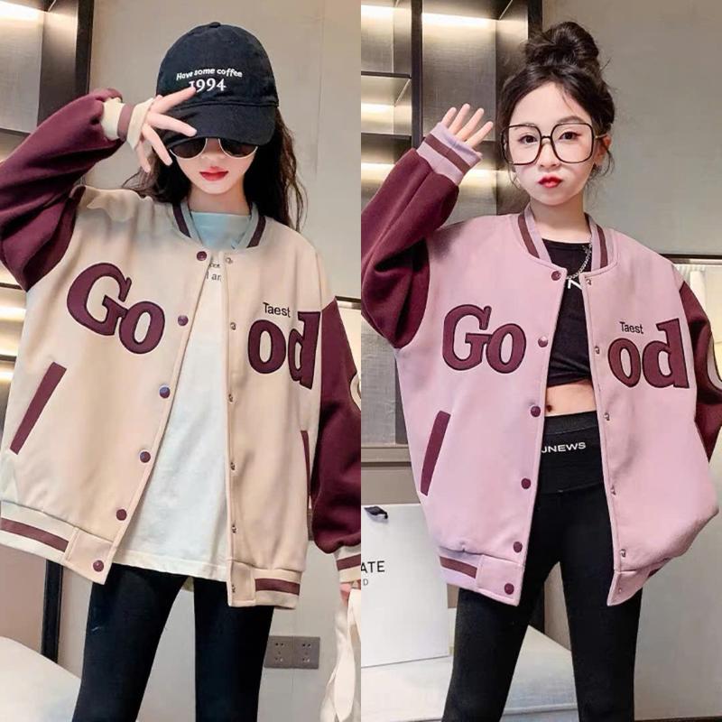  Áo Khoác BomBer cho bé gái tư 17-45kg mặc vừa Áo Bomber cho bé gái 4-15 tuổi mẫu GOOD- chất nỉ cao cấp phong cách cá tính đường may kĩ tại T96 Fashion 