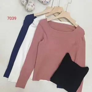 Briel U Neck Knit Top | Atasan Rajut Premium Wanita Kerah U Lengan Panjang