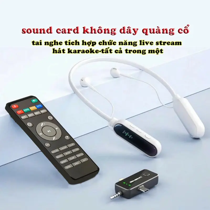 Sound card Không Dây livestream, hát karaoke,thu âm video,tất cả trong một