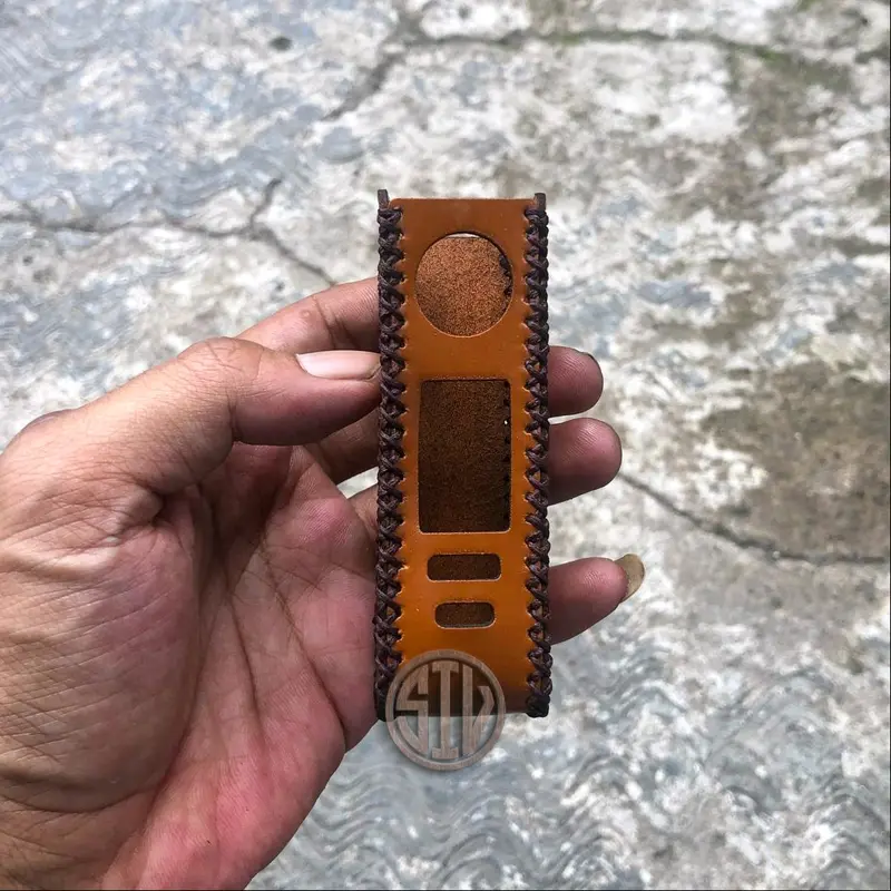Sleeve Case Centa M100 Kulit Coklat Muda Polos Logo 1
