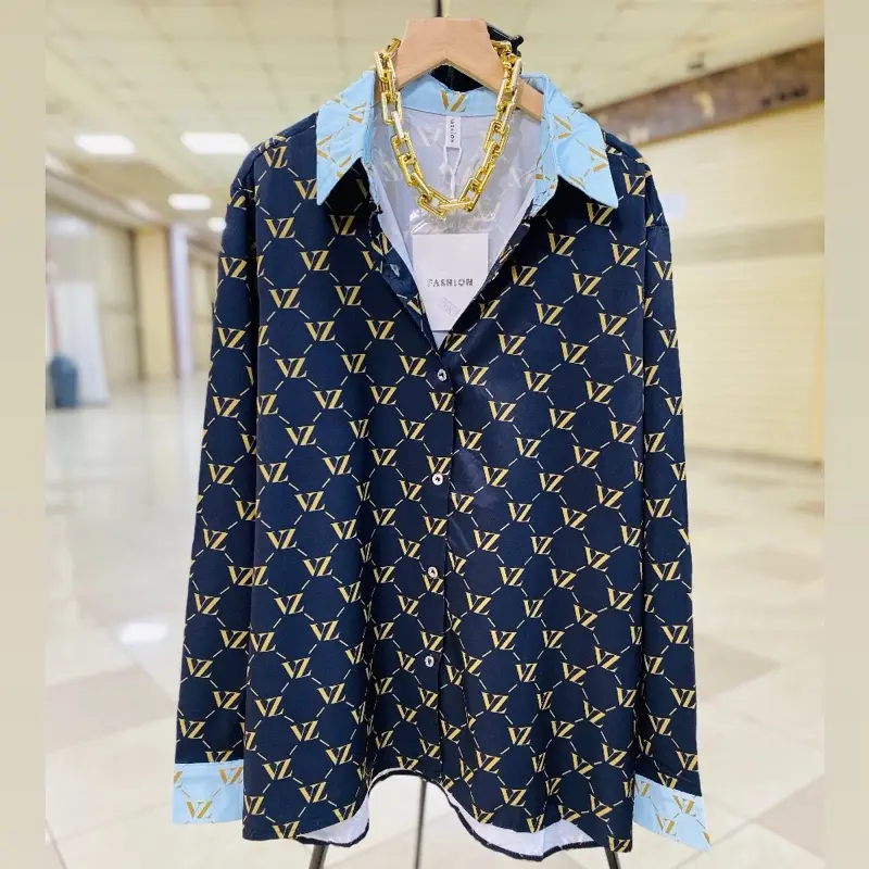 New kemeja VZ silk premium mewah LD 114cm PJG 70cm