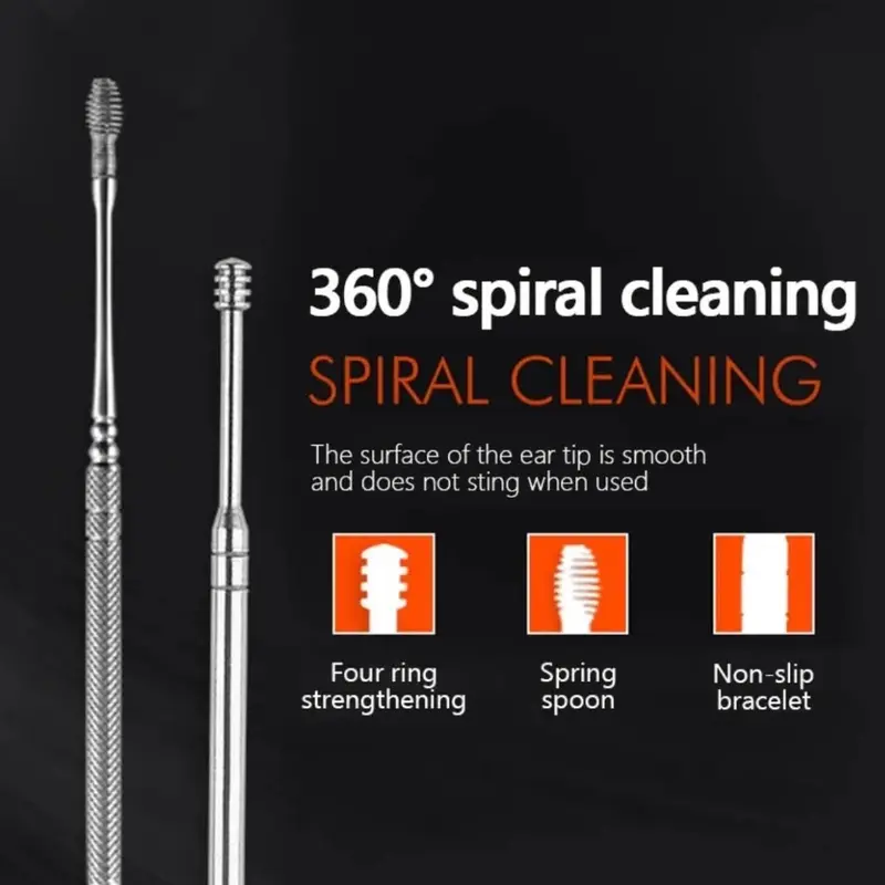 Korek Kuping Stainless Steel Earwax Earpick Cleaner Alat Pengorek Kotoran 6