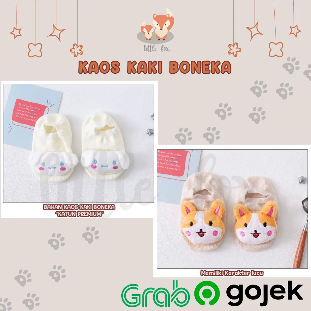 Kaos Kaki Bayi Boneka Karakter 3D Anti Slip Sepatu Anak Lucu Kaos Kaki Baby Sock