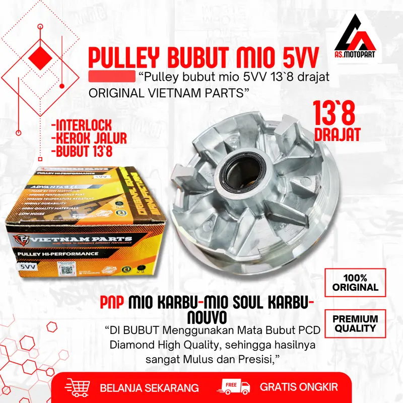 RUMAH ROLLER MIO SOUL BUBUT 13`8 DRAJAT Pulley Mio Smile Mio Sporty Fino Karbu Mio Soul 115 Motorcycle 1