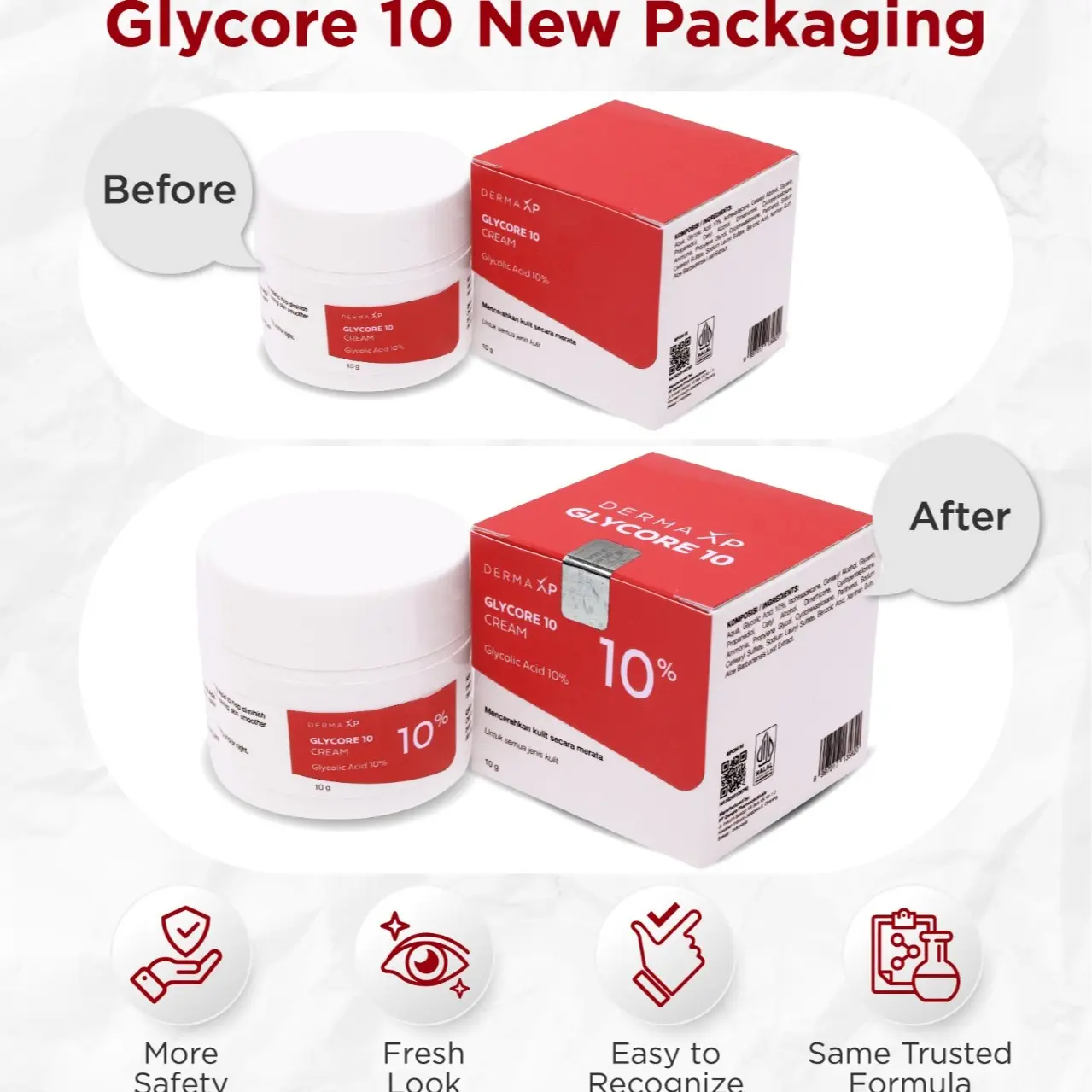 Glycore 10% cream 10g krim dan Glyco Moist 12g krim pencerah lipatan dan wajah glowing bebas flek hitam