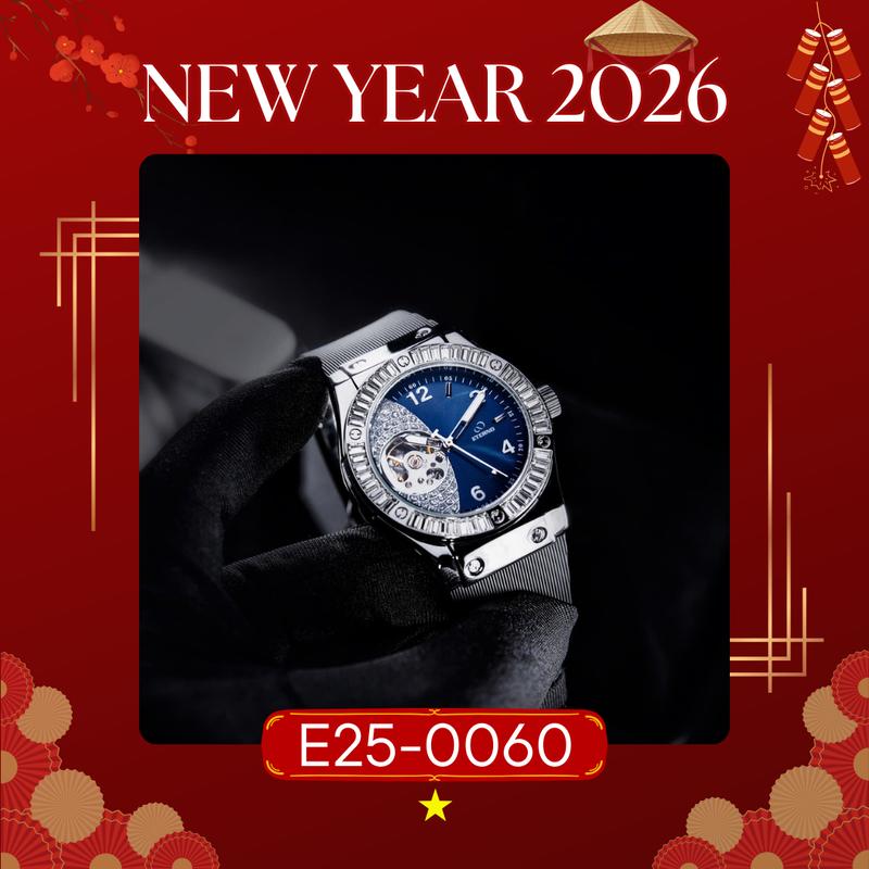  Đồng Hồ Cơ Nam ETERNO E25-0058 E25-0060 Automatic Lộ Cơ 2 Mặt Sang Trọng 
