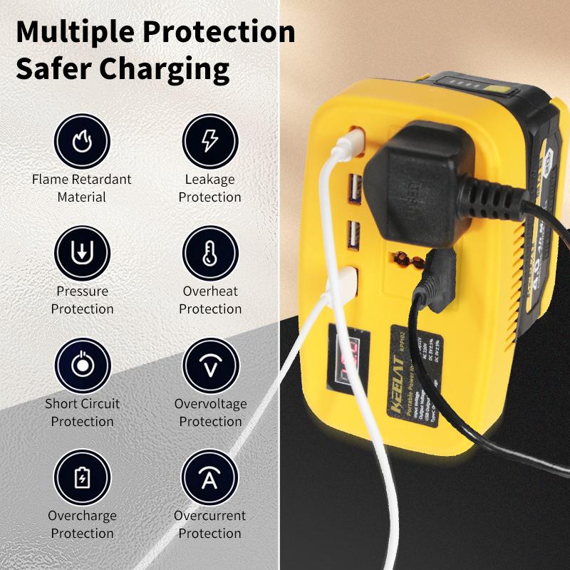 KEELAT  Inverter LXT DC18V/21V ke AC220V 20V  Makita soket konverter 150W daya multifungsi Pengisi daya DIY KPPI02