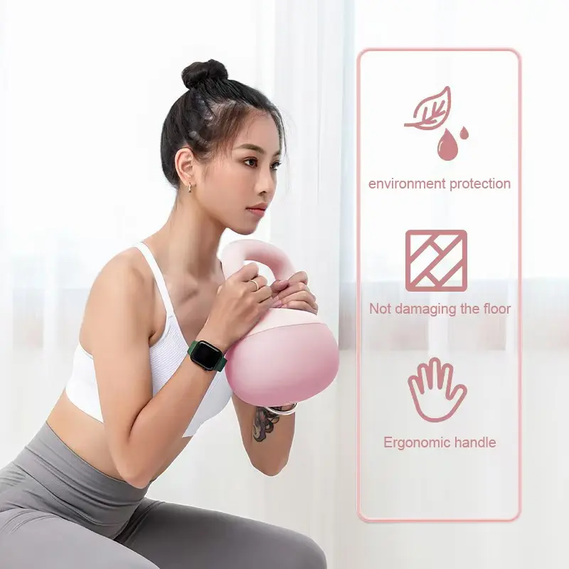 Kettlebell 4kg/Olahraga Kebugaran/Tahan Aus dan Anti-Bentur/Peralatan Kebugaran Rumah/bawah getah kettlebell  soft 4