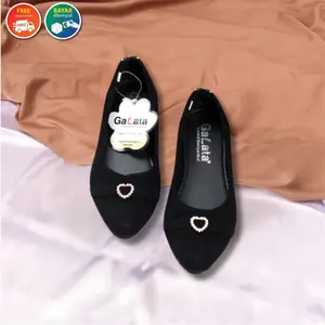 Sepatu Flatshoes Wanita - Galata by Blackpanda Lovly SERIES - Hitam Karet sepatu selop wanita