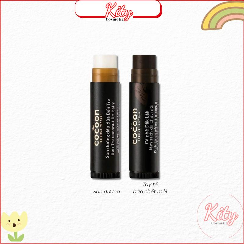 COCOON Combo Son Tẩy Da Chết Môi & Dưỡng Môi Dầu Dừa Bến Tre Cocoon5g - Sản Phẩm Chất Lượng