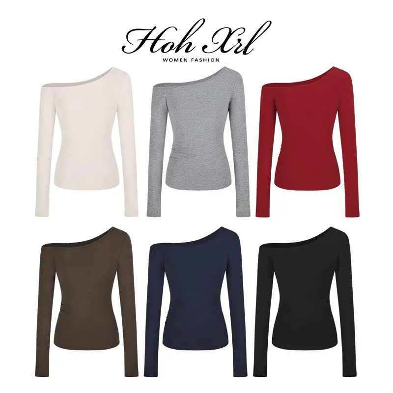 Pure hot girl slim-fit off-shoulder WOMEN'S deli design cubotn