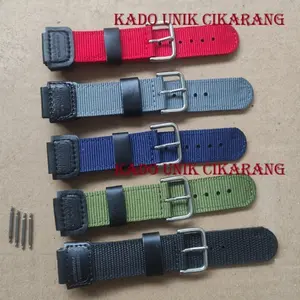 Tali Strap Nato / Nilon / Kanvas Untuk Jam Tangan Casio AE-1000 AE-1200 AE-1100 AE-1300 W-S200 W-S210 SGW-300 SGW-400 SGW-450 SGW-500 F-200 F-800 MRW-200H Bonus Pen Springbar Bagus Kuat