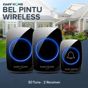TaffHOME Bel Pintu Wireless Remote Doorbell 60 Tune 2 PCS Receiver - A10-2