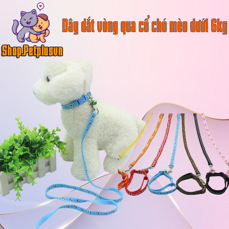 Bộ Dây Dắt Kèm Vòng Cổ Ren Công Chúa Nhiều Màu Cho Chó Mèo Có Chuông - Dây Dắt…