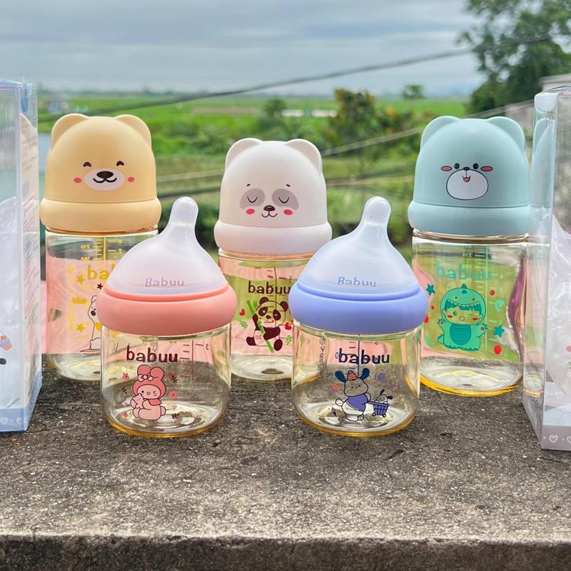 Bình sữa em bé Babuu baby cổ rộng núm mềm mô phỏng ti mẹ dung tích 90-300ml Cho Bé