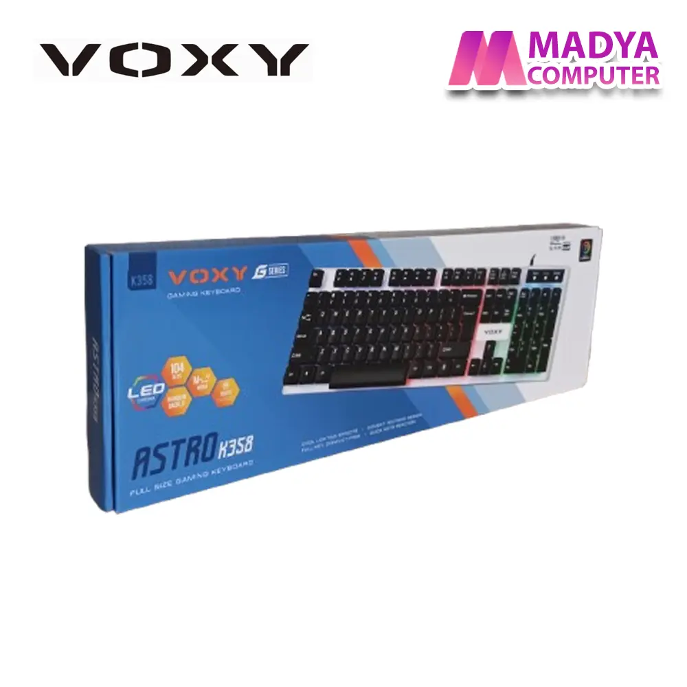 Keyboard Gaming VOXY K358 LED RGB - Keyboard Kabel USB