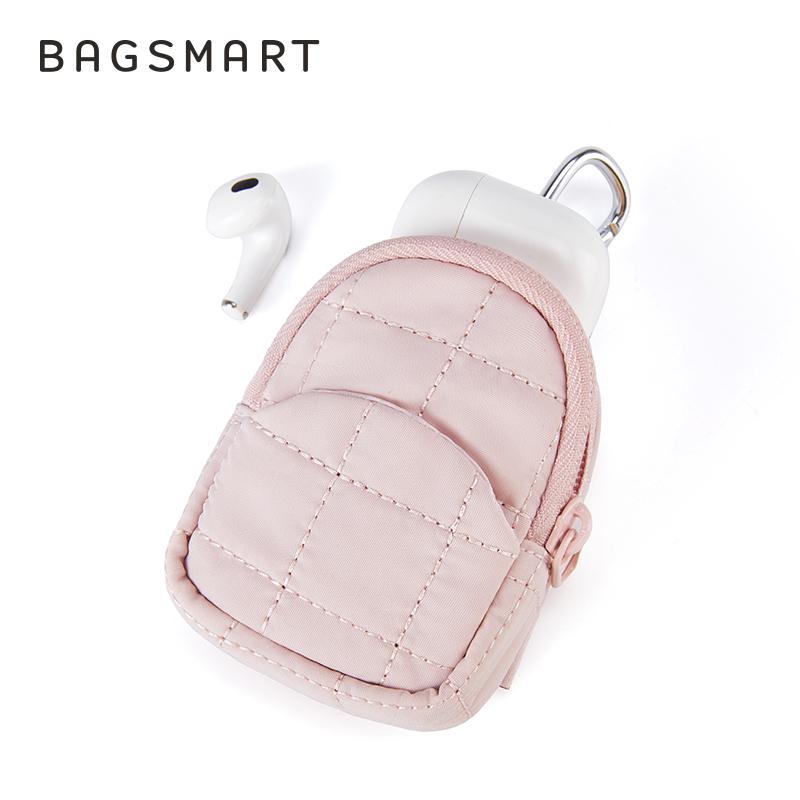 Hộp đựng tai nghe Bluetooth mini, BAGSMART, thiết kế dễ thương, có Móc Chìa Khóa Ba Lô mini