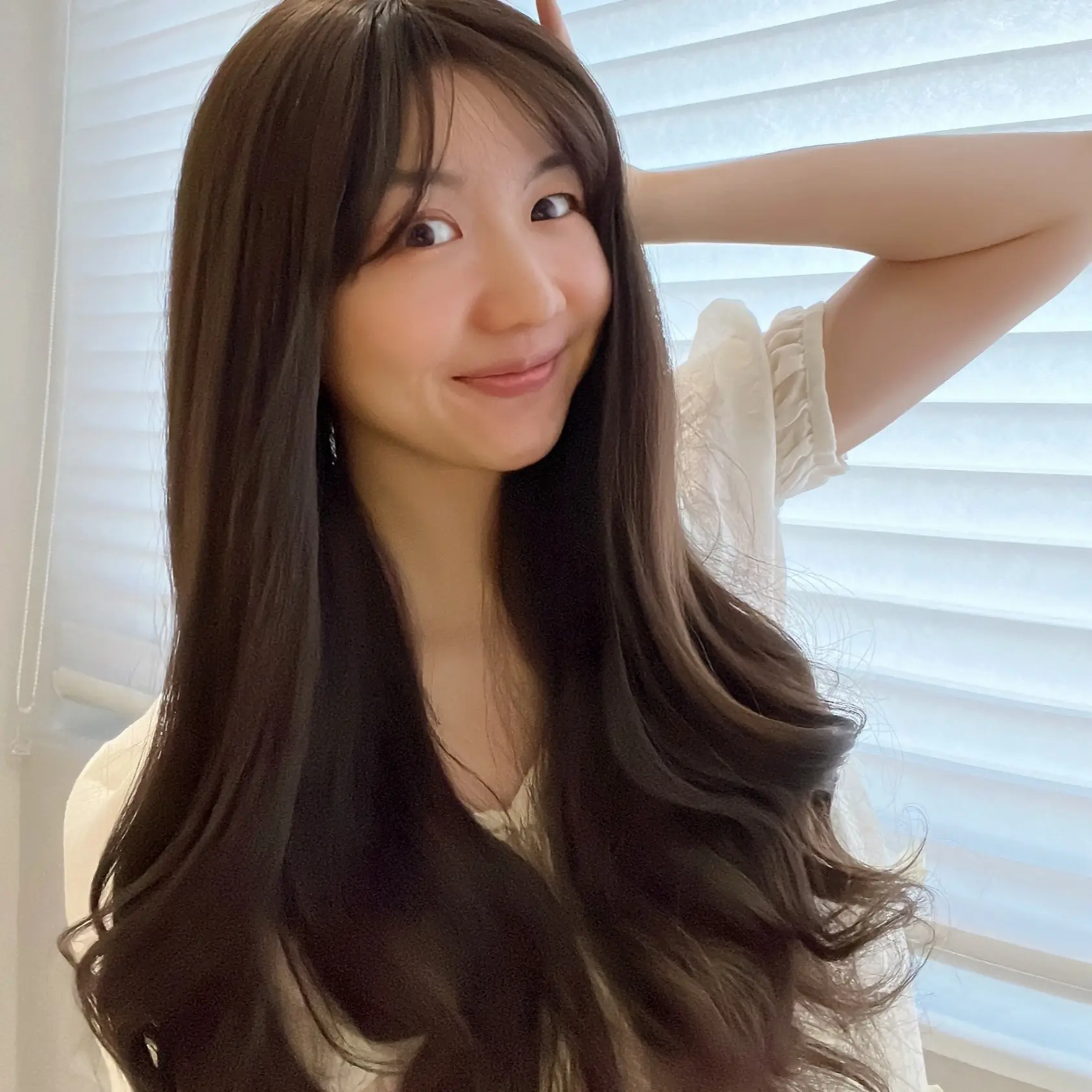 SC LUNA- Long Dark Natural Brown Loose Wave Curtain Bangs Synthetic Fiber Classic Holiday Look Female Extensions Wig Curly Wavy Coily