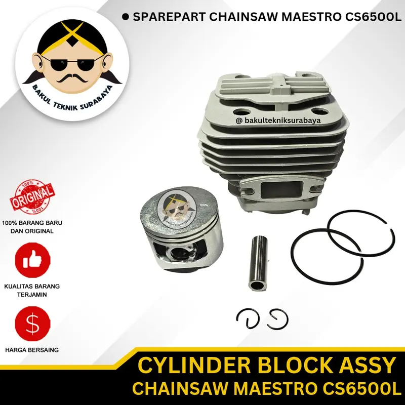 Cylinder Block Assy / Blok Seher Komplit Mesin Gergaji Chainsaw MAESTRO CS6500L PLUS 2