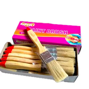 kuas cat gagang kayu 1 inchi 1box isi 12 pcs koas cet grosir isi 12 kuas 1in 1lusin