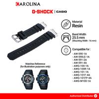 Gambar Tali Strap Casio AW-590 / AW-591 / AWG-100 / AWG-101 25.5 mm Black Resin Band dari Carolina Watch Kota Administrasi Jakarta Barat 1 Tokopedia