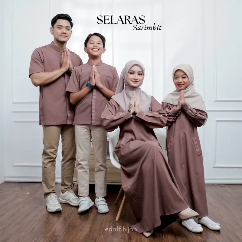 DAFF HIJAB | Selaras Sarimbit Series 1 | Couple Family Set | Sarimbit Lebaran Baju Crinkle 0