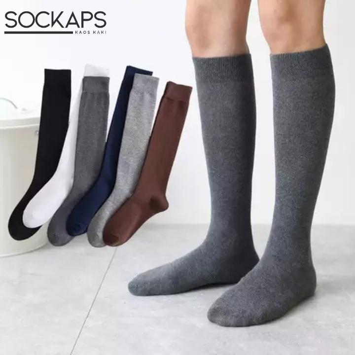 Kaos Kaki Panjang Selutut Polos untuk Pria Unisex / Panjang Nyaman Long Sock 1