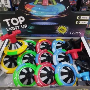 Mainan anak viral gasing putar ufo lampu music   Gangsing