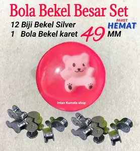 MAINAN BOLA BEKEL SET BESAR UKURAN 49MM DENGAN 6/12 BIJI SILVER Toys
