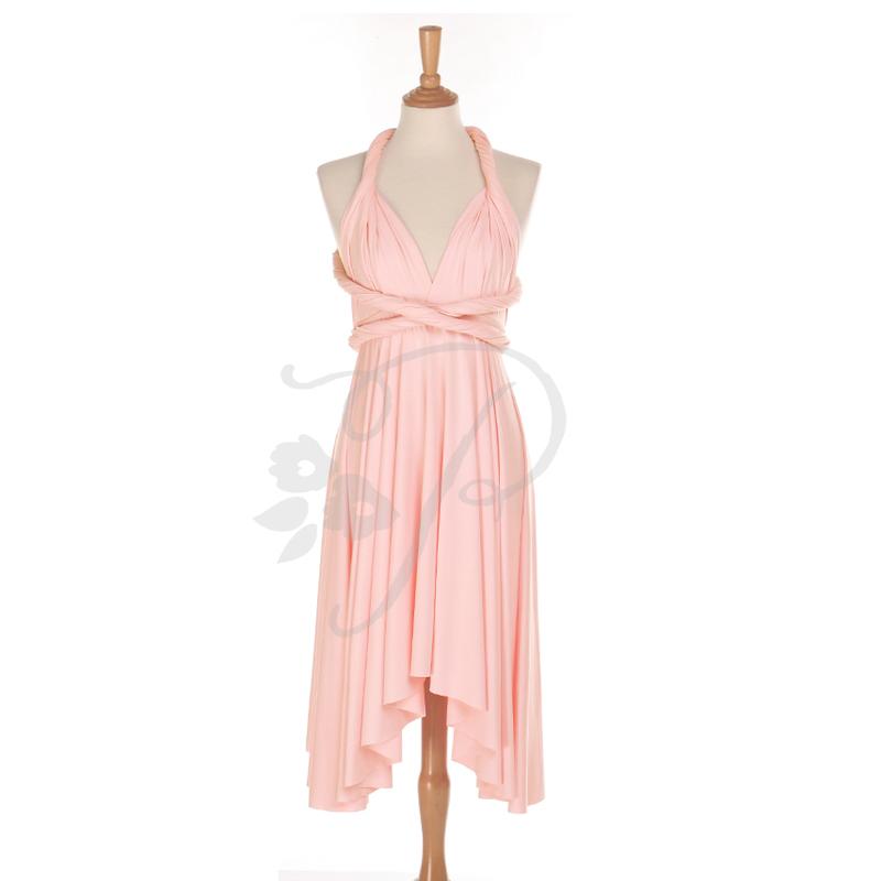 [SG Local Stock]  Blush Convertible Multiway Infinity Knee Length Dress Bridesmaid Dress Prom Dress Wedding Dress 1