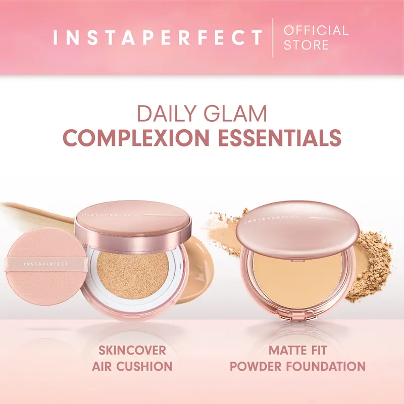 Instaperfect Daily Glam Complexion Essentials Bundle (Skincover Air Cushion + Matte Fit Powder Foundation) 3