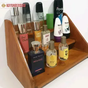 Kayukreasiku Rak Kosmetik Serbaguna Kayu Mahoni untuk Penyimpanan Kosmetik dan Aksesori Rumah