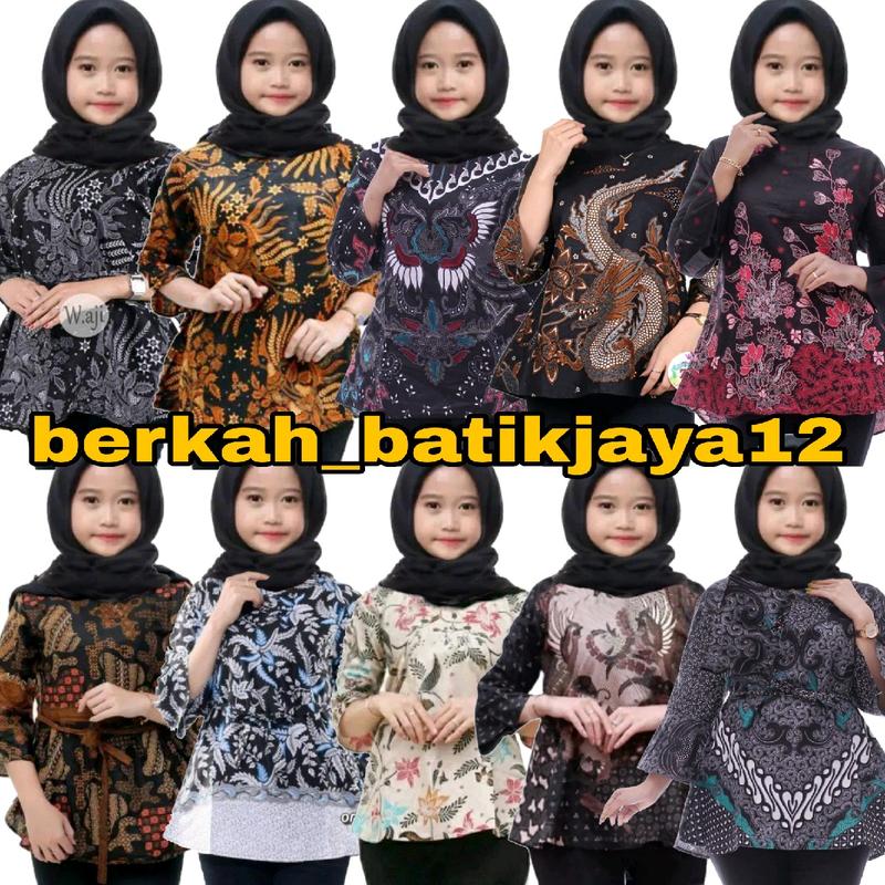 atasan blouse batik anak cewek umur 5 sampai 12 tahun | seragam muslim blouse anak cewek TPQ TPA 1