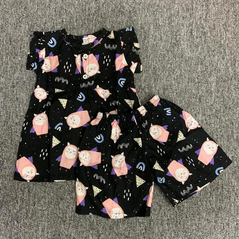 setelan celana anak perempuan. usia 1th up to 4th setcel rayon anak. bahan rayon viscose Cewek Motif Fashion 3