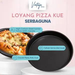 Loyang Tray Pizza Cetakan Kue Premium Anti Lengket Bentuk Bulat