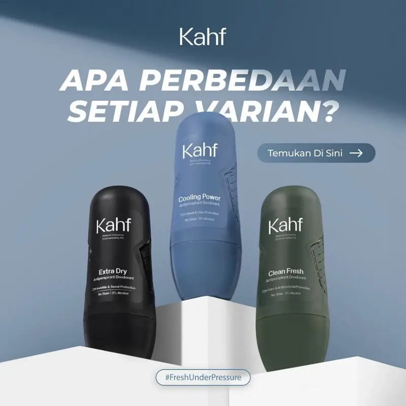 Kahf Antiperspirant Deodorant Roll On 45ml/Clean Fresh/Cooling Power/Extra Dry Bau Kering 2
