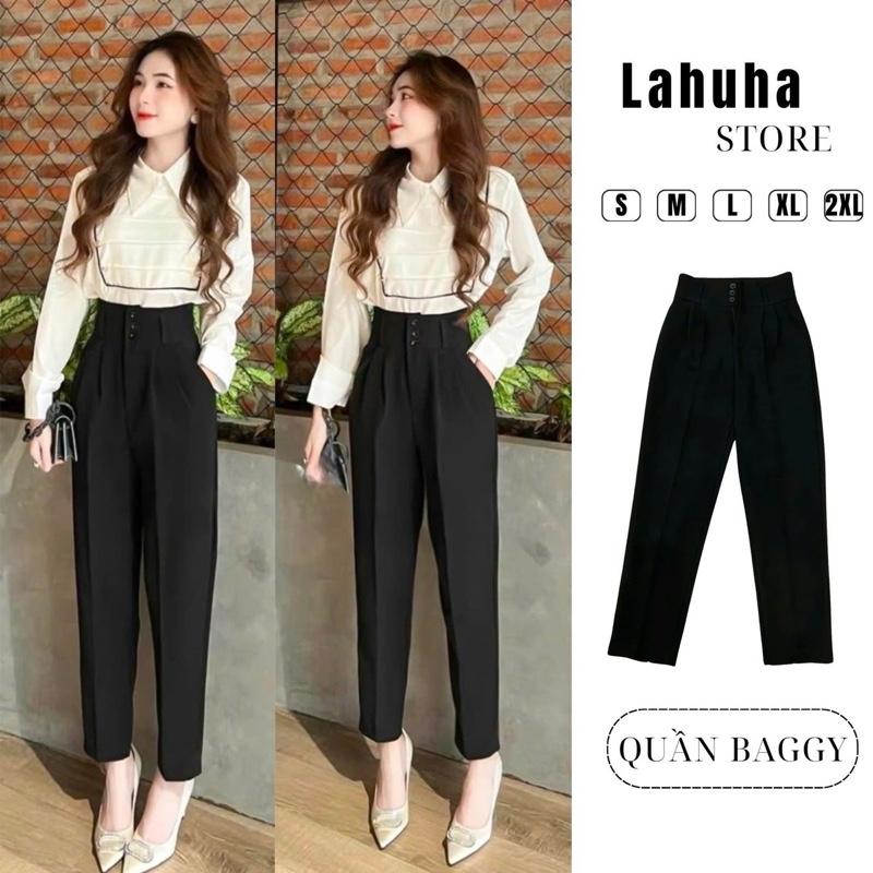  QUẦN TÂY BAGGY 3 CÚC LƯNG CẠP CAO VẢI TUYẾT MƯA QUẦN TÂY CÔNG SỞ - Nữ Women Pants             M93  