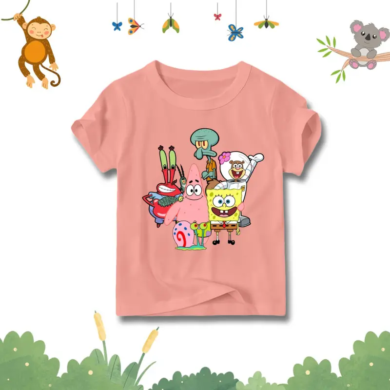 Baju atasan anak unisex gambar spongebob / kaos distro anak bahan adem / kids t-shirt 3