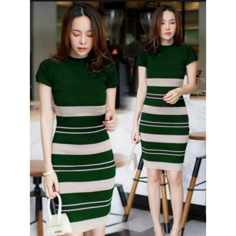 FELICE DRESS RAJUT- ATASAN BLOUSE DRESS RAJUT WANITA CASUAL BASIC BODYCON 1