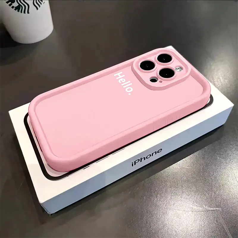 Ốp Điện Thoại Tpu Mềm, Thiết Kế Hello Cá Tính, Tương Thích Với iPhone 15, 14, 11, 13, 12, Pro Max, XR, X, XS Max, 7, 8 Plus, SE 2020, Thời Trang Ins, Ốp Lưng Chống Sốc, Ốp Mềm Silicon Case 2