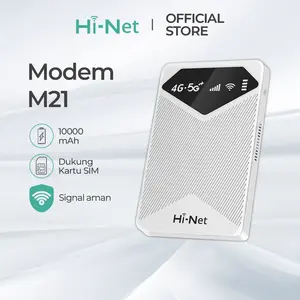 Hi-Net M21 WiFi Router & Power Bank 2-in-1 dengan Fast Charging 300Mbps Mini Modem 4G/5G MIFI 10000mAh Portabel Dukung Kartu SIM & Skenario Perjalanan Bisnis Sinyal Peralatan