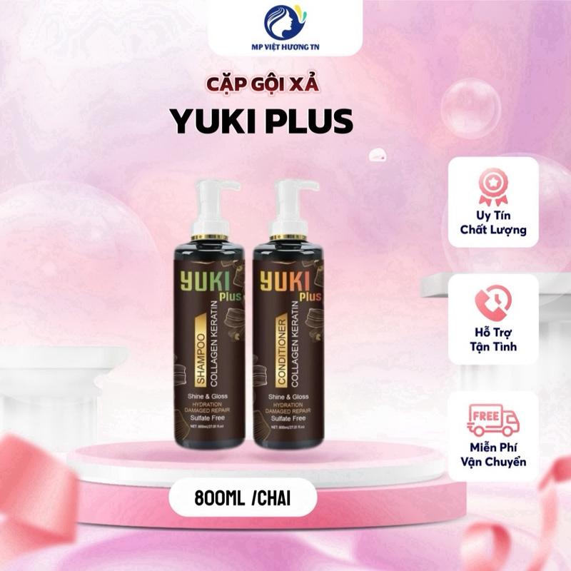 Chai 800ml Cặp dầu gội + xả Yuki Plus chăm sóc tóc phục hồi hư tổn hương nước hoa pháp- Hàng chính hãng Gội Đầu Nữ Women Chăm Sóc Tóc Trà daucap