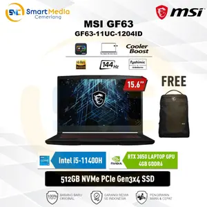 MSI GF63 Thin 12UC 1015ID|i7-12650H|8GB|512GB|15.6" FHD IPS|144Hz|W11