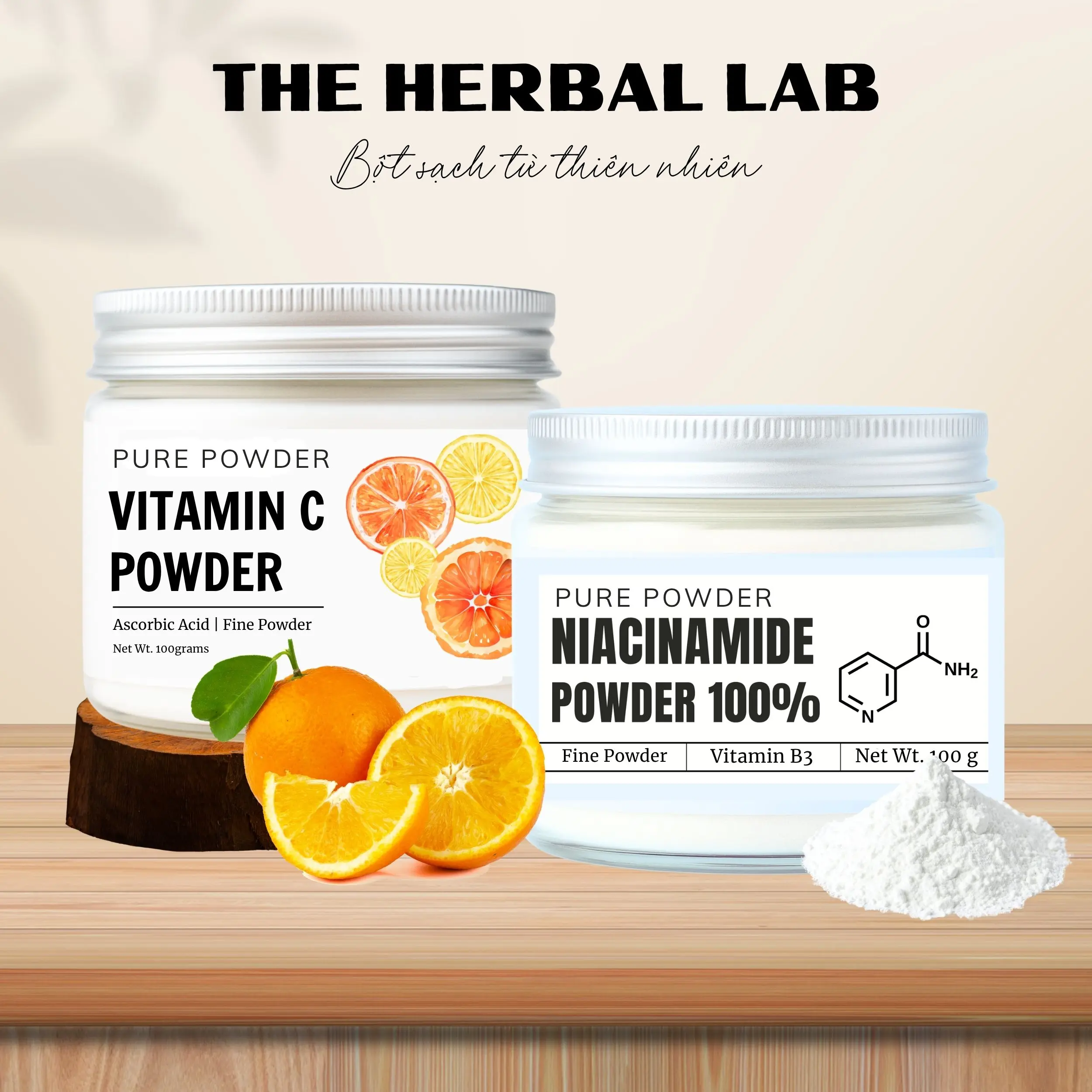 Bột Vitamin C & Bột Niacinamide (Vitamin B3) nguyên chất - NIACINAMIDE & VITAMIN C