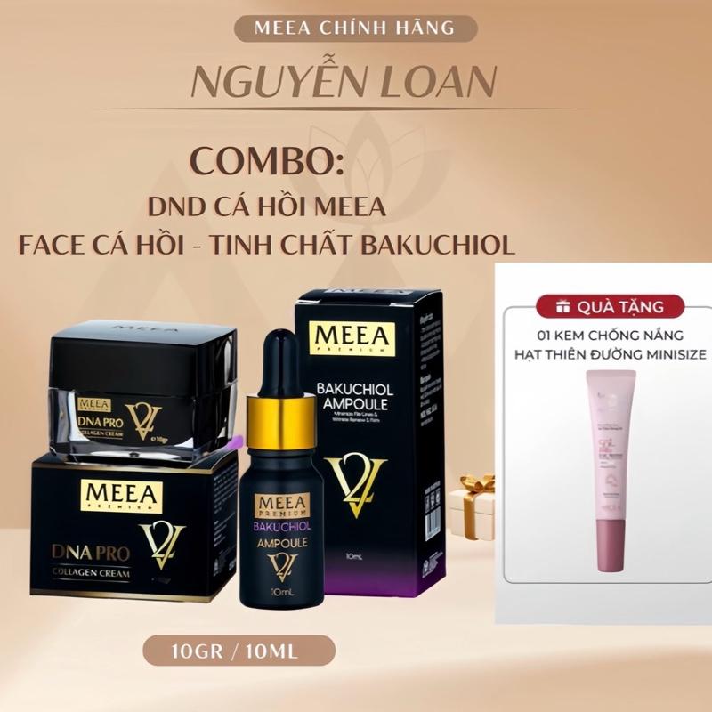 Combo Size mini 10gr Tặng KCN Mini 15ml Hạt Thiên Đường Tinh Chất Cấp ẩm Bakuchiol Kem Face V2 Cá Hồi Meea Combo hỗ trợ chăm sóc da Cấp ẩm Skincare