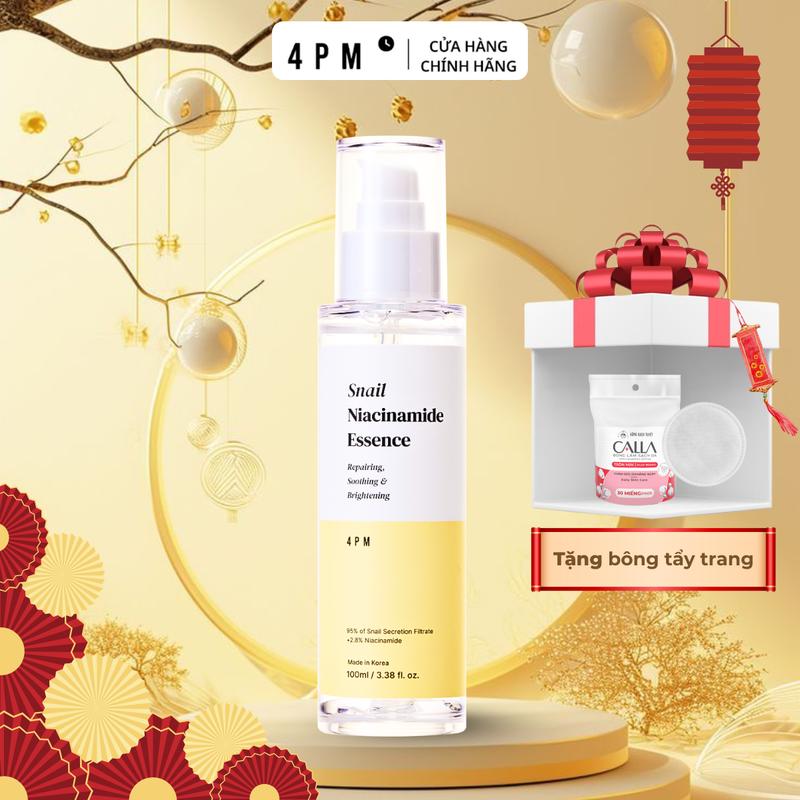  Tinh Chất Phục Hồi Chiết Xuất 95% Dịch Tiết Ốc Sên + 2,8% Niacinamide 4PM Snail Niacinamide Essence Hỗ Trợ Dưỡng Sáng Và Làm Dịu Da 100ml 